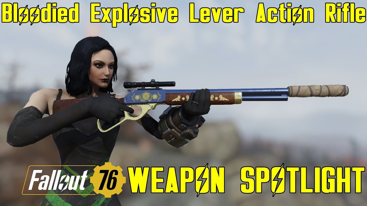 Fallout 76: Weapon Spotlights: Bloodied Explosive Lever Action Rifle