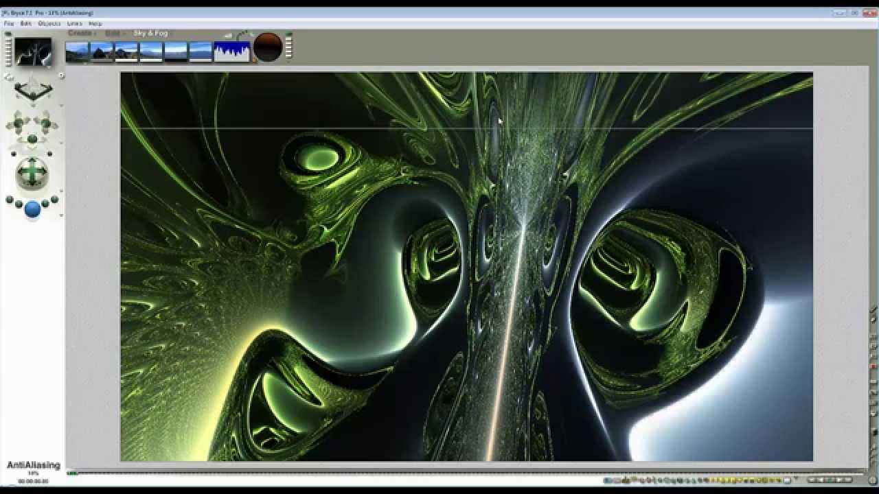 Bryce advanced - fractal lens - by David Brinnen.