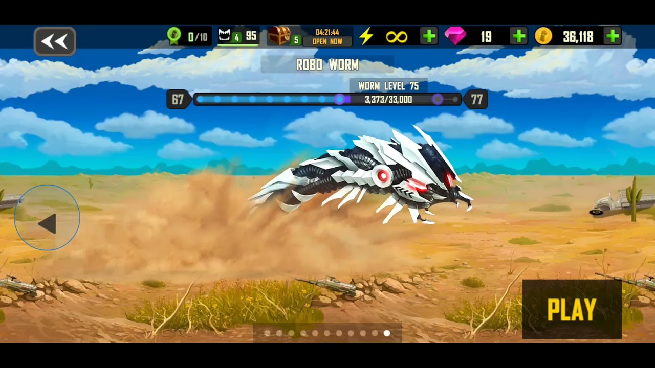 death worm, levels 70-80 (robo worm)