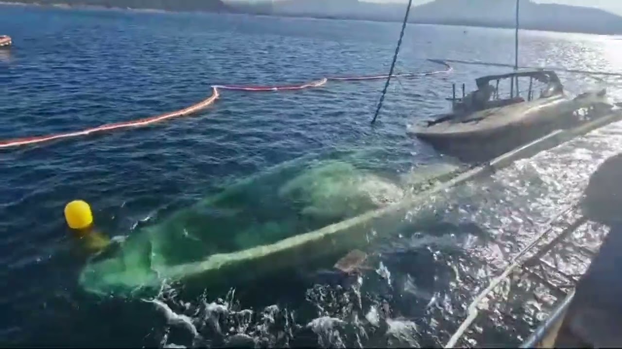 Olbia, recupero yacht Atina affondato il 10 agosto 2024