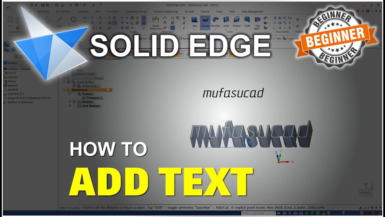 Solid Edge How To Add Text Tutorial