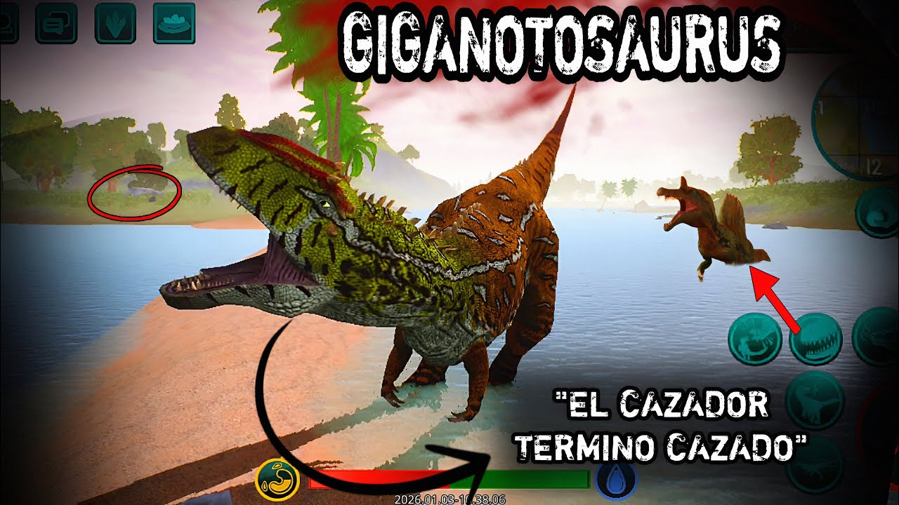 GIGANOTOSAURUS EL CAZADOR QUE TERMINO CAZADO!!! FINAL EPICO 😱 