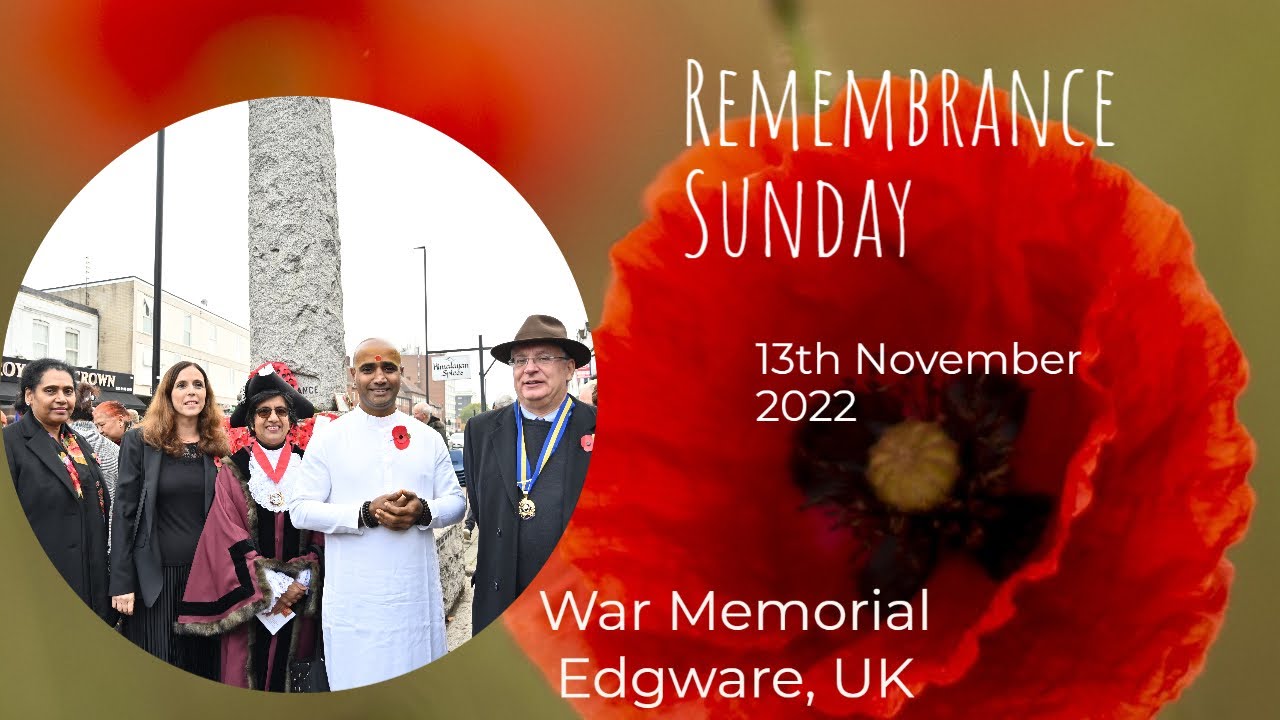 Remembrance Sunday || Edgware War Memorial || Sadhguru Sri Sharavana Baba || 13-11-2022