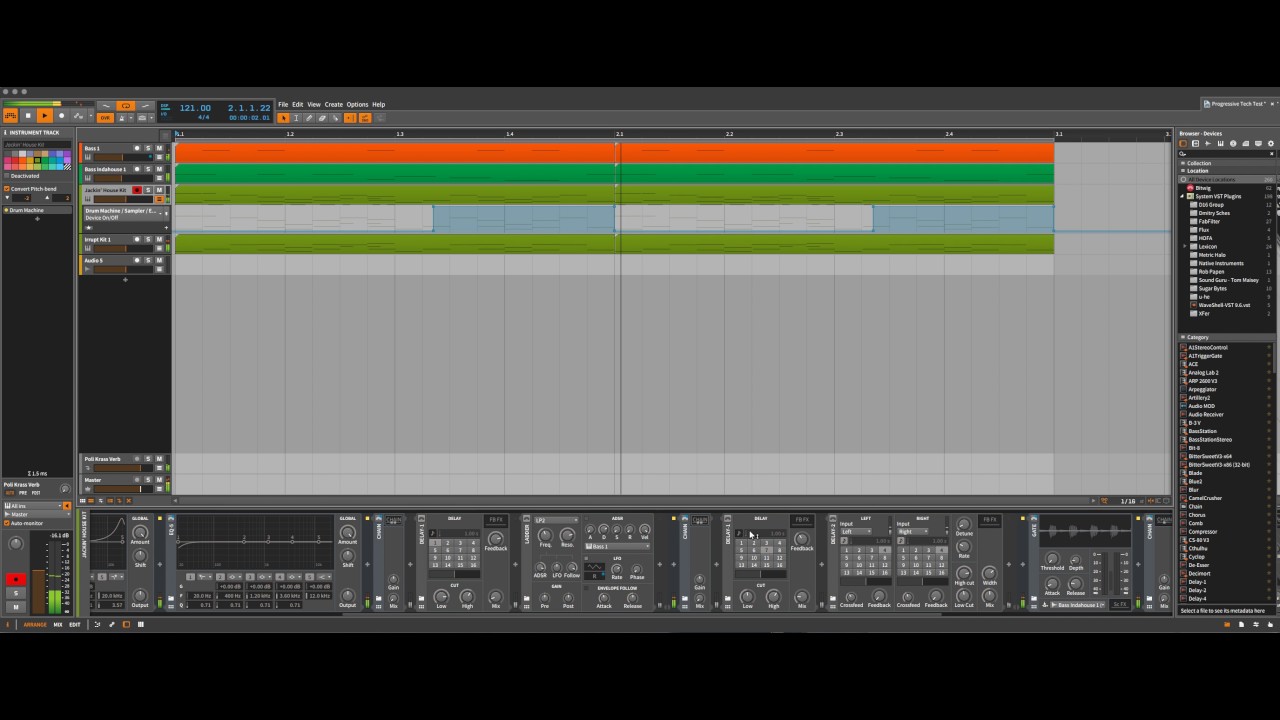 Bitwig Studio Drum Machine Macro Example for Dancetech