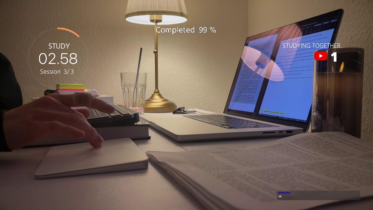 1,5 hour LIVE STUDY WITH ME | 25-5 POMODORO | Typing Sounds ASMR