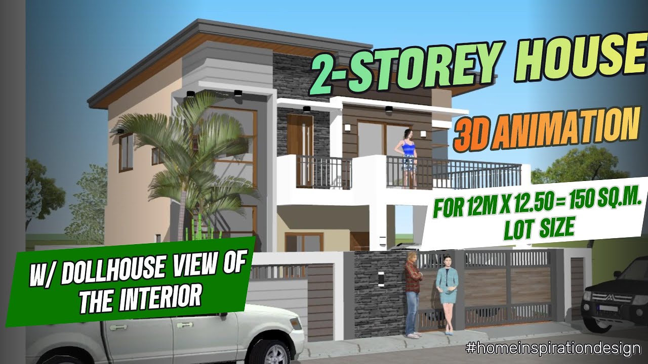 Modern 2-Storey House for 12m x 12.50m = 150 sq.m. Lot size