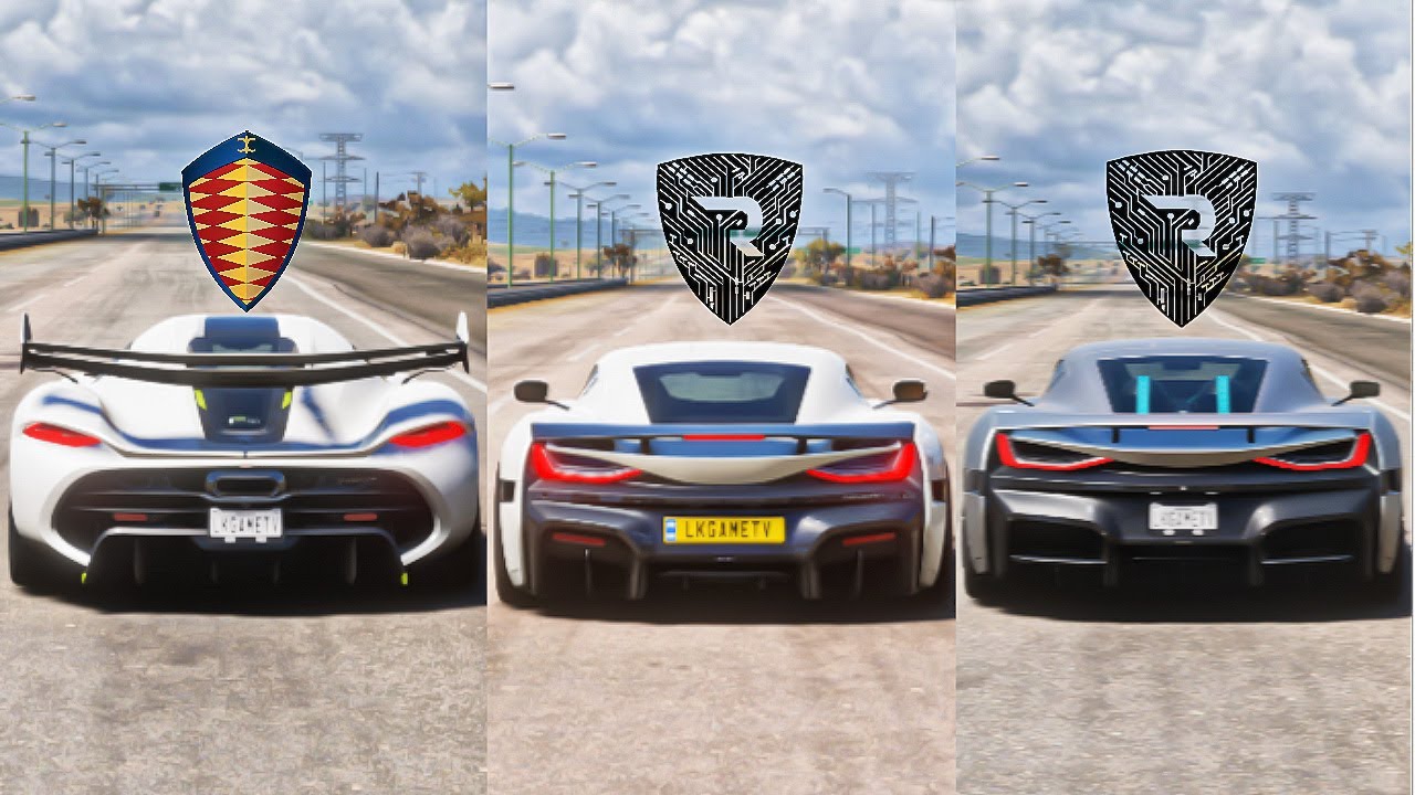 FH5 DRAG RACE - Koenigsegg Jesko Vs Nevera Vs Rimac .C. Two