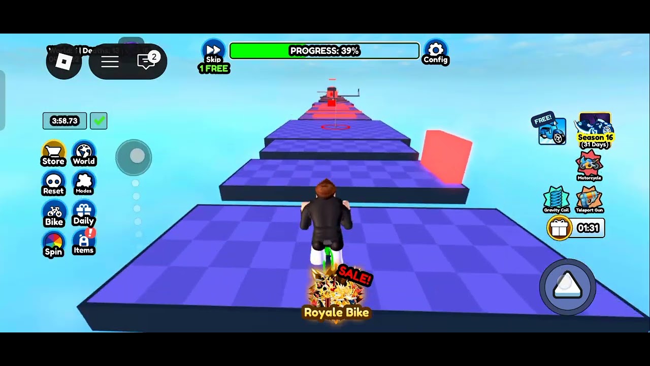 On fait les 70% du obby 