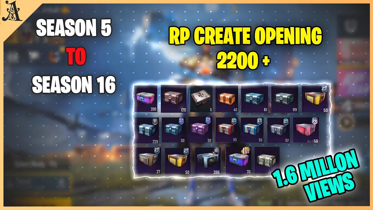 Free 2200+ RP Crates opening | Season 5 - Season 16 | 10x Royal Pass Giveaway