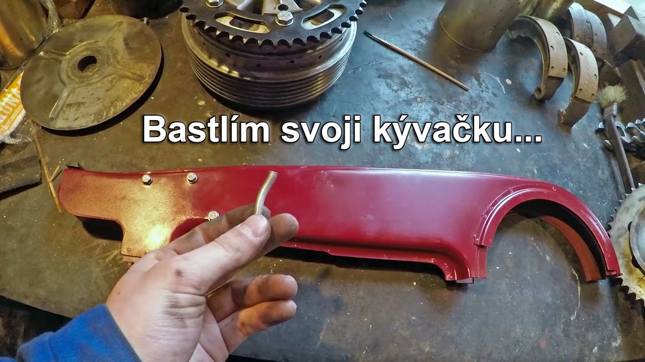 Bastlím JAWU 350-354 / Cestovní úpravy / Dvouklíčová brzda / Replikový kryt řetězu / Nová rozeta