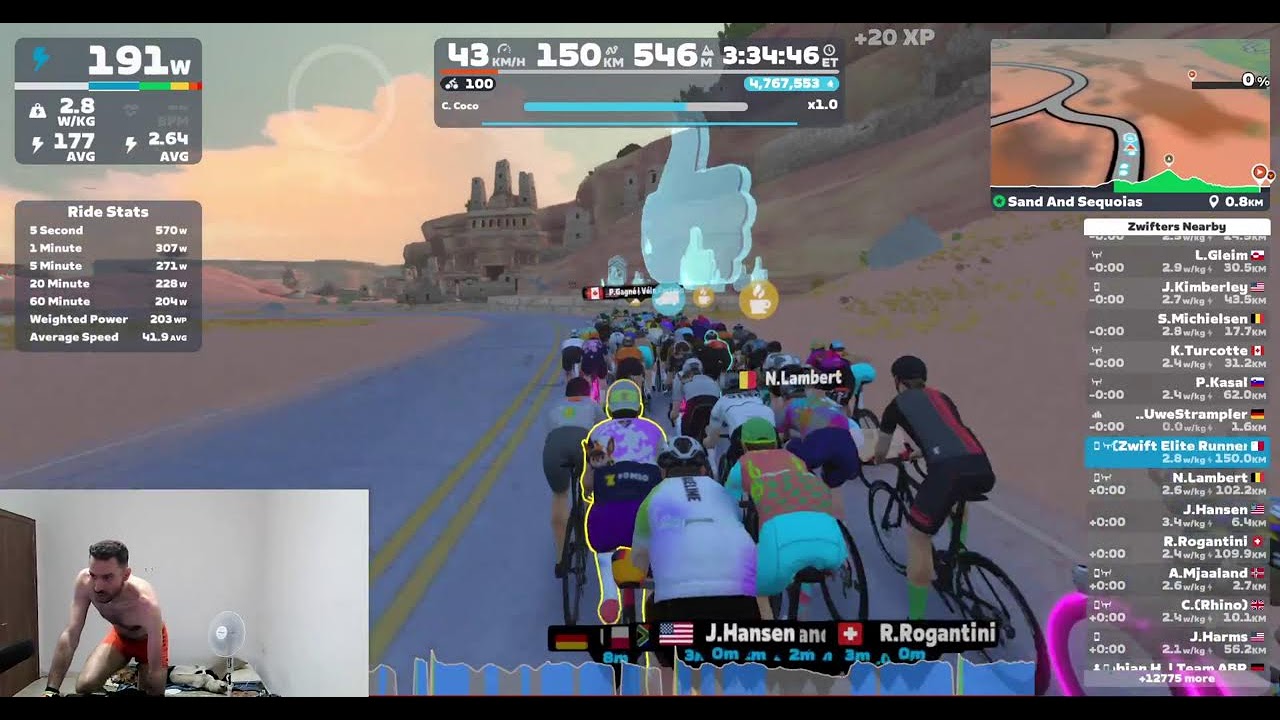 @Zwift WOW (World of Watts) Sunday 100k+ Ride on Tempus Fugit - Watopia (B Category Lead)