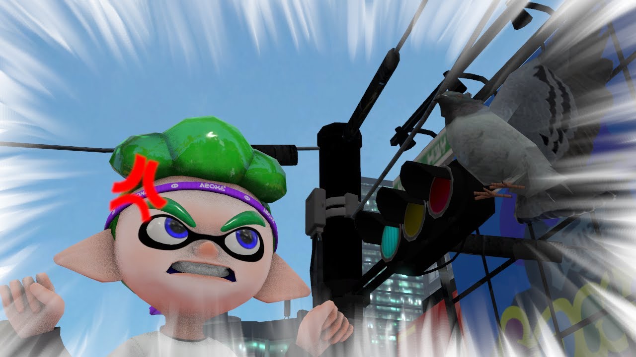 (SFM Splatoon)  Inkling vs pigeon
