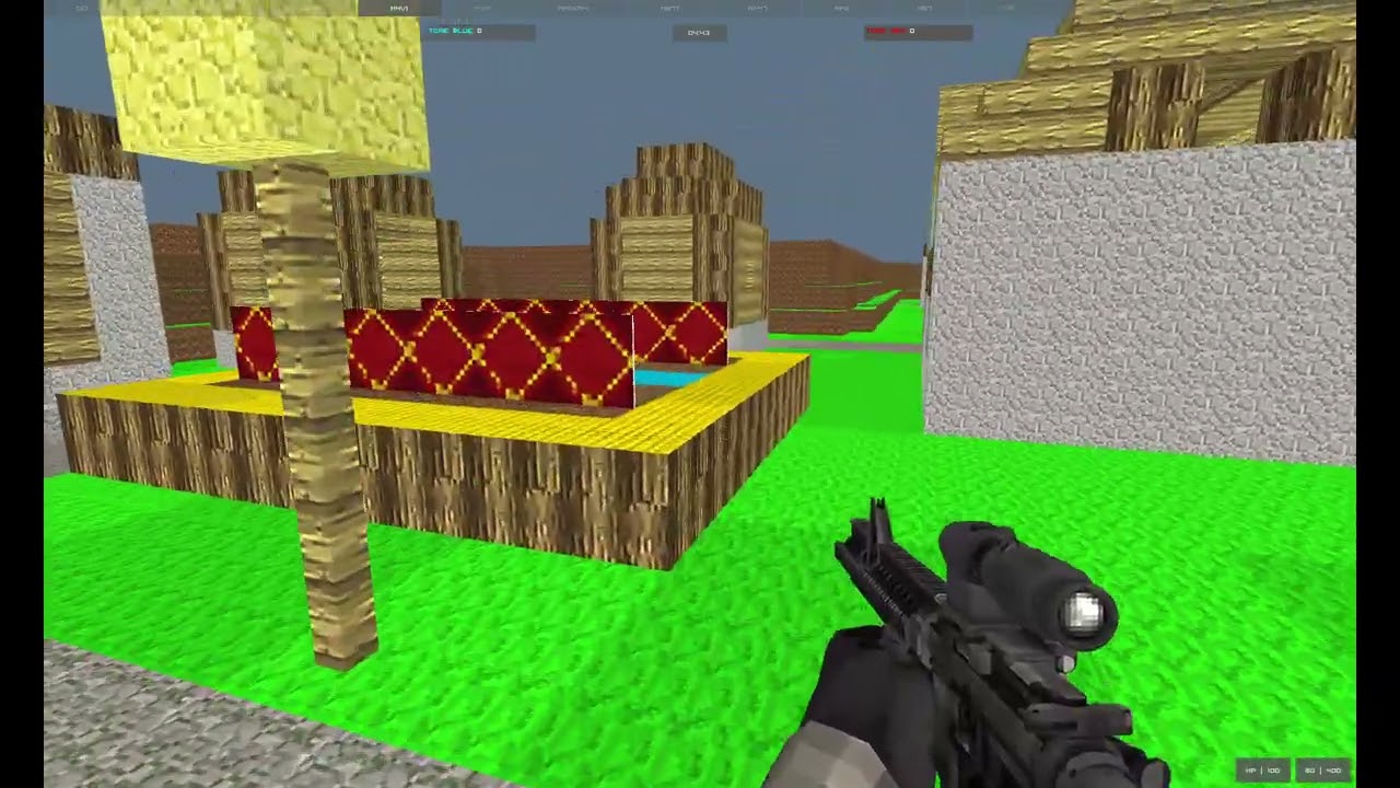 Pixel Combat Multiplayer PC. Idle Gameplay of this game without players.