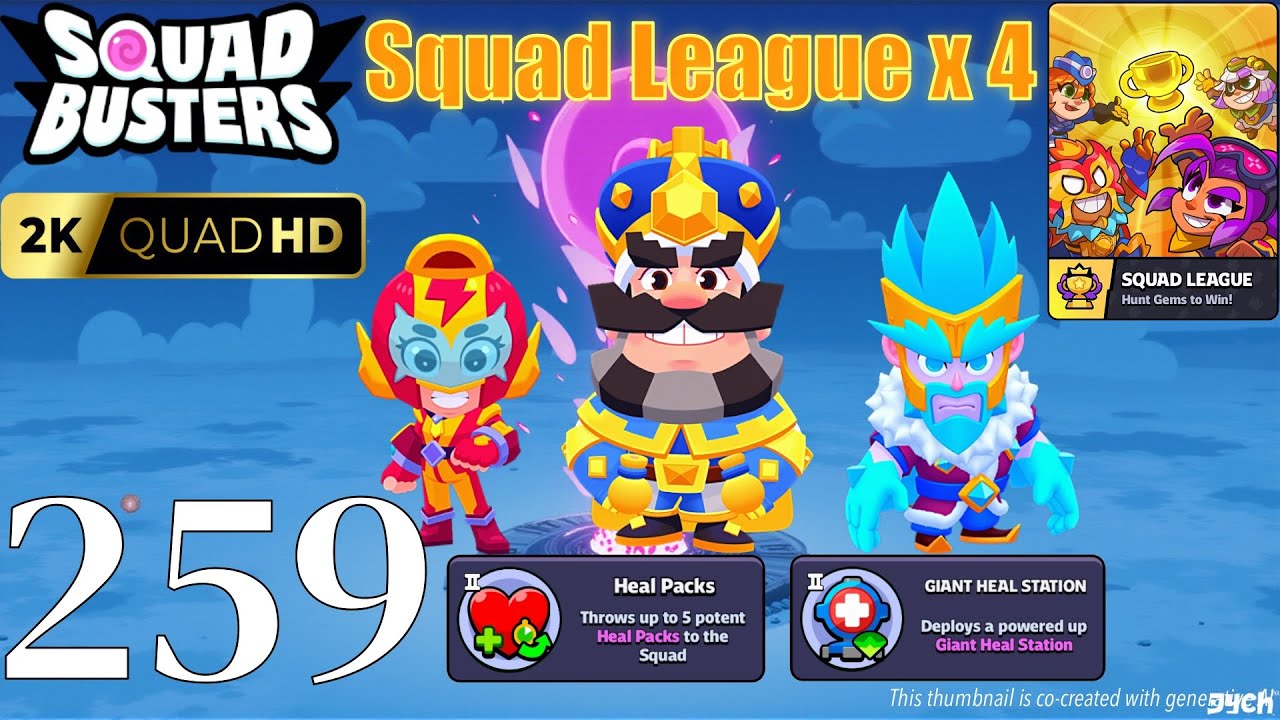Squad Busters - Walkthrough Gameplay Part 259 - Royale King, Max, Ice Wizard - Squad League x 4