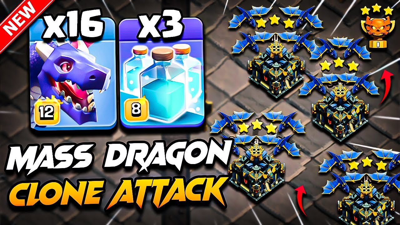 Best TH17 Attack Strategy With DRAGON 2025 | TH17 Dragon Attack With Clone COC | Town Hall 17 Attack