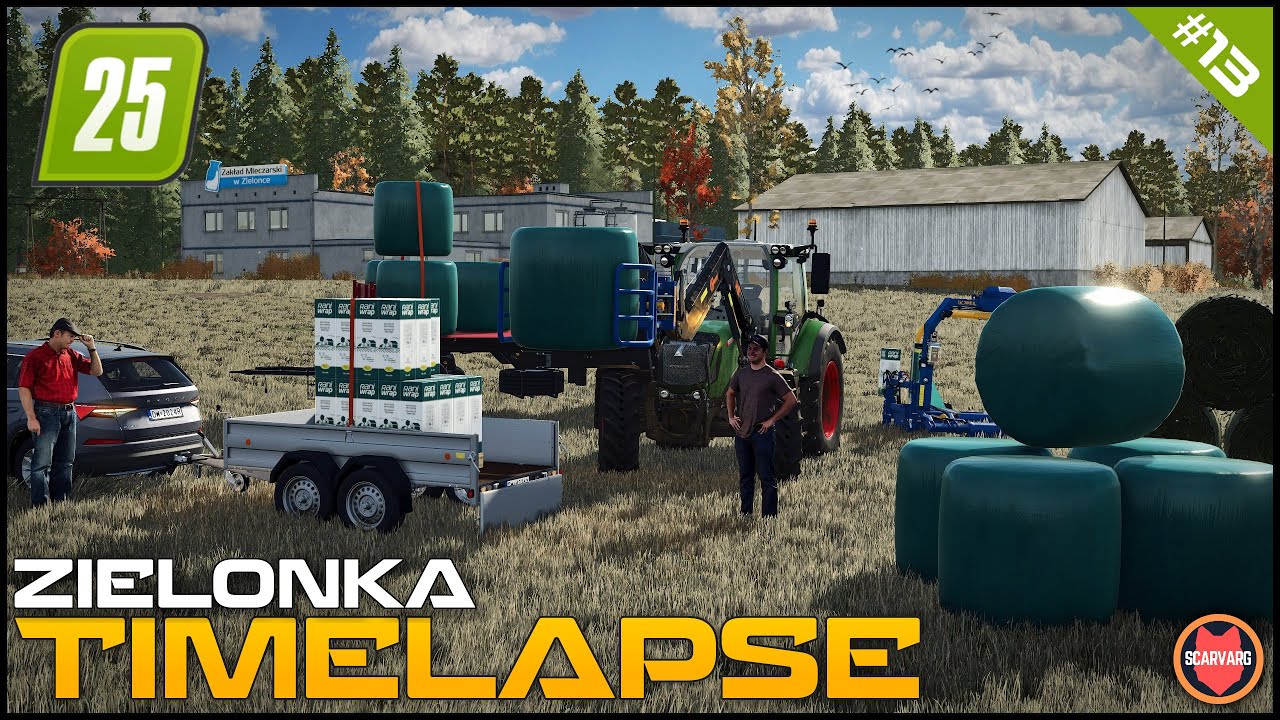 🚜 Treasure Hunt, Grass Bales Wrapping & Transporting ⭐ FS25 Zielonka Roleplay Timelapse