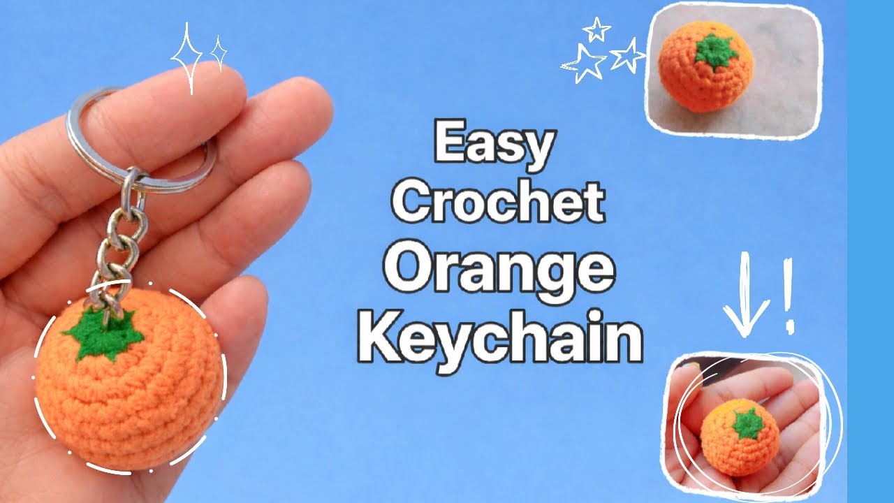 Small Crochet Keychain for Beginners | Orange Pattern