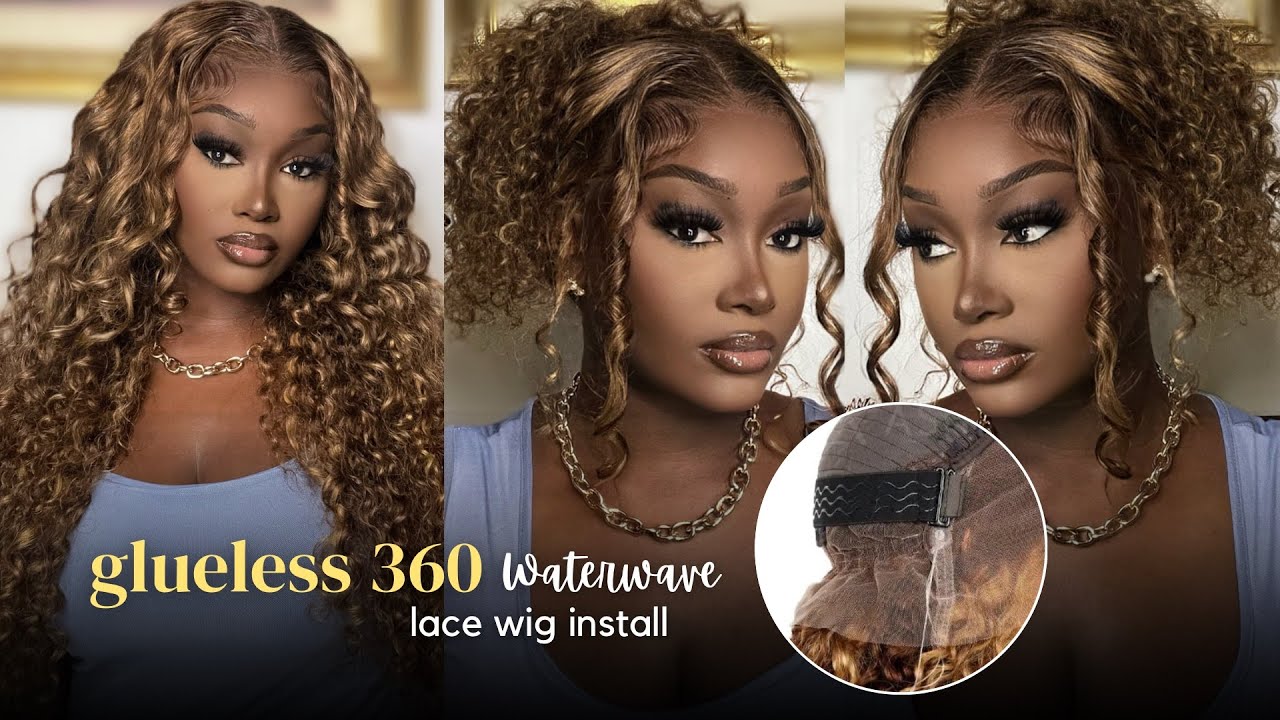 Highlight Water Wave 360 Lace Wig + Invisible Straps for Updo ft. Ashimary Hair