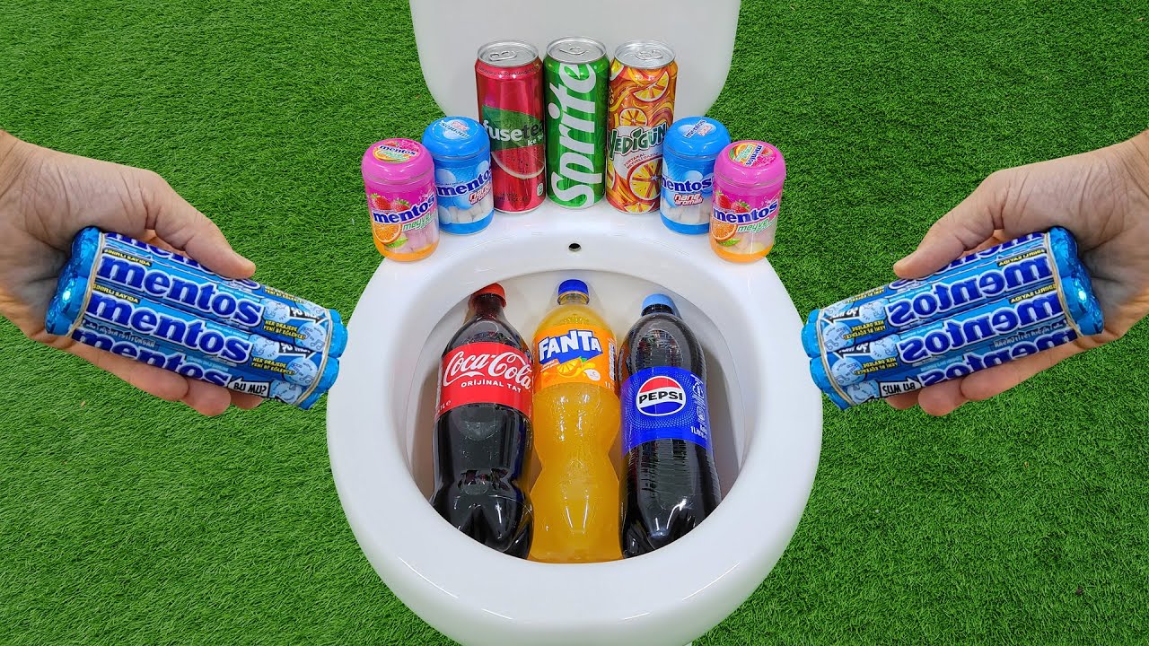 Большие Pepsi, Coca Cola, Fanta против популярных газировок!!! Sprite, Fuse Tea, Yedigün и Mentos...