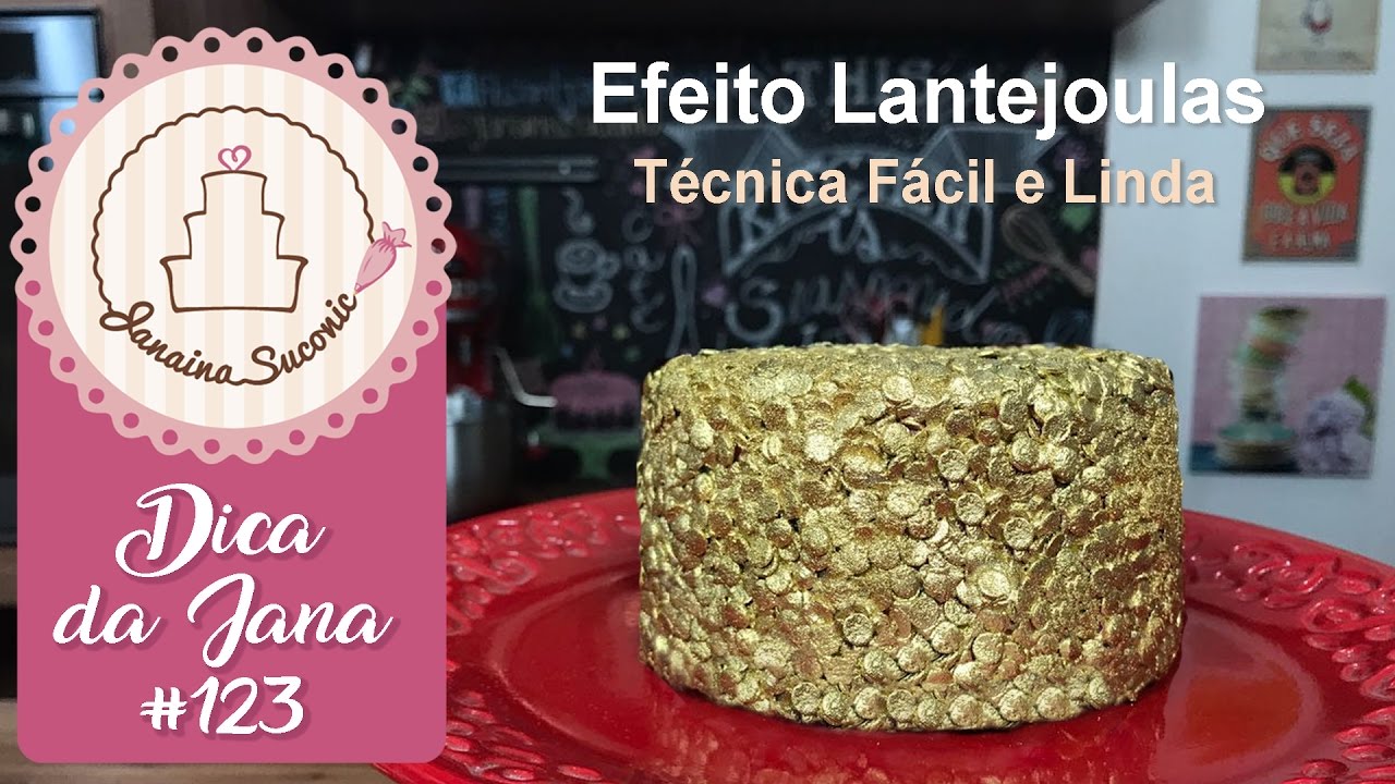 Dica da Jana #123 Bolo Dourado com Efeito Lantejoula - Por Janaina Suconic