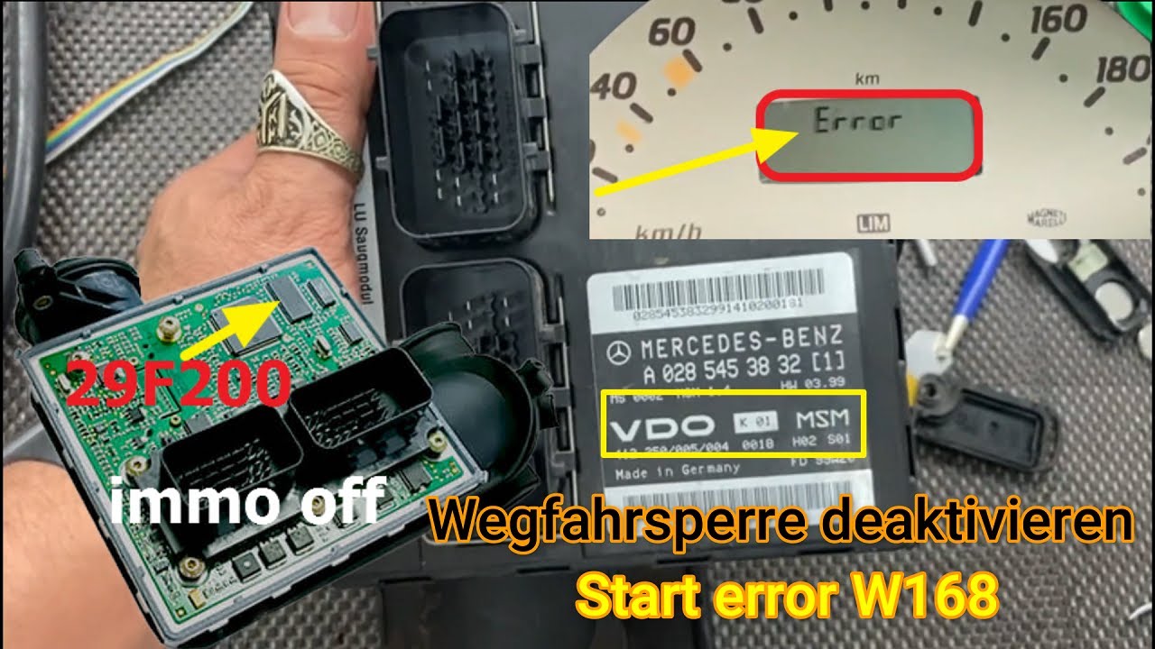 MERCEDES W168 ECU VDO MSM Wegfahrsperre deaktivieren P1570  