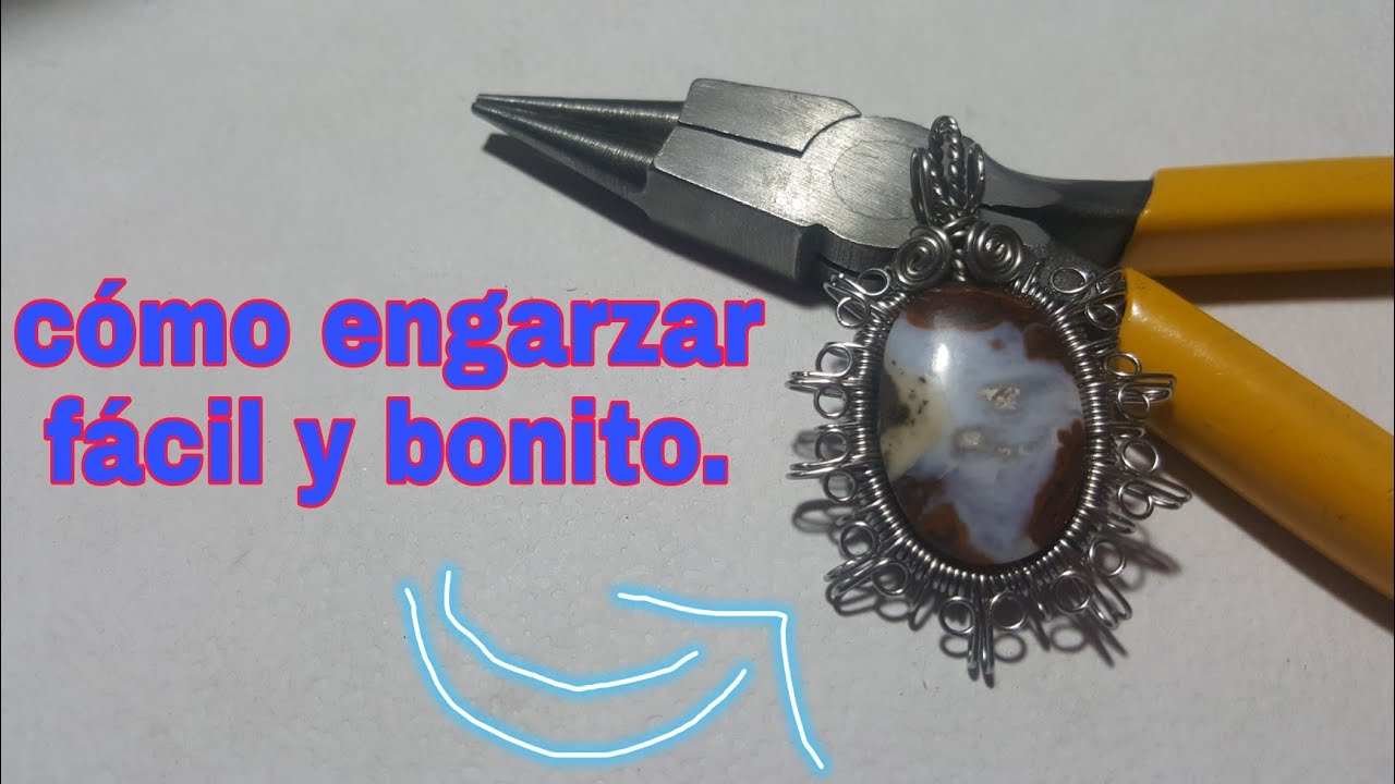 Engarce sencillo. dije de alambre. Cómo engarzar piedras con ranura. colgante de alambre. parte 8
