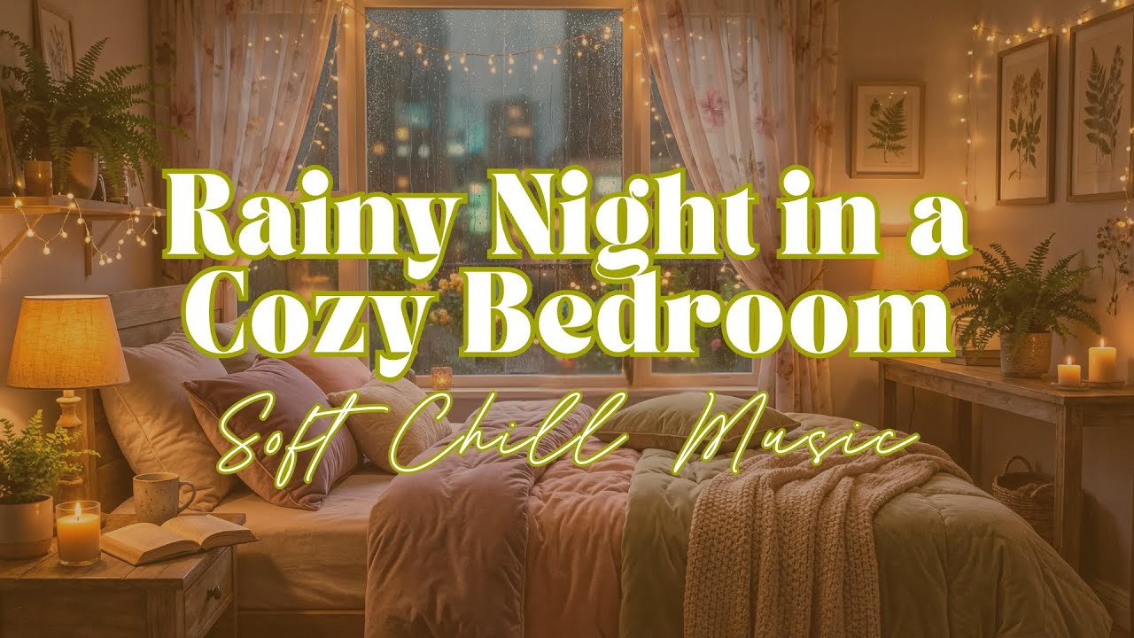 Rainy Night in a Cozy Bedroom | Soft Chill Music for Sleep, Calm & Stress Relief