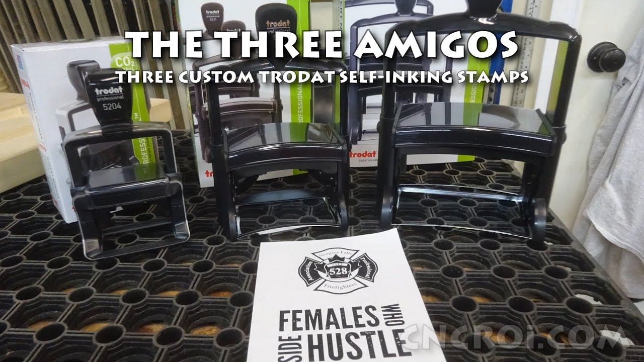 Three Custom Trodat Self-Inking Stamps