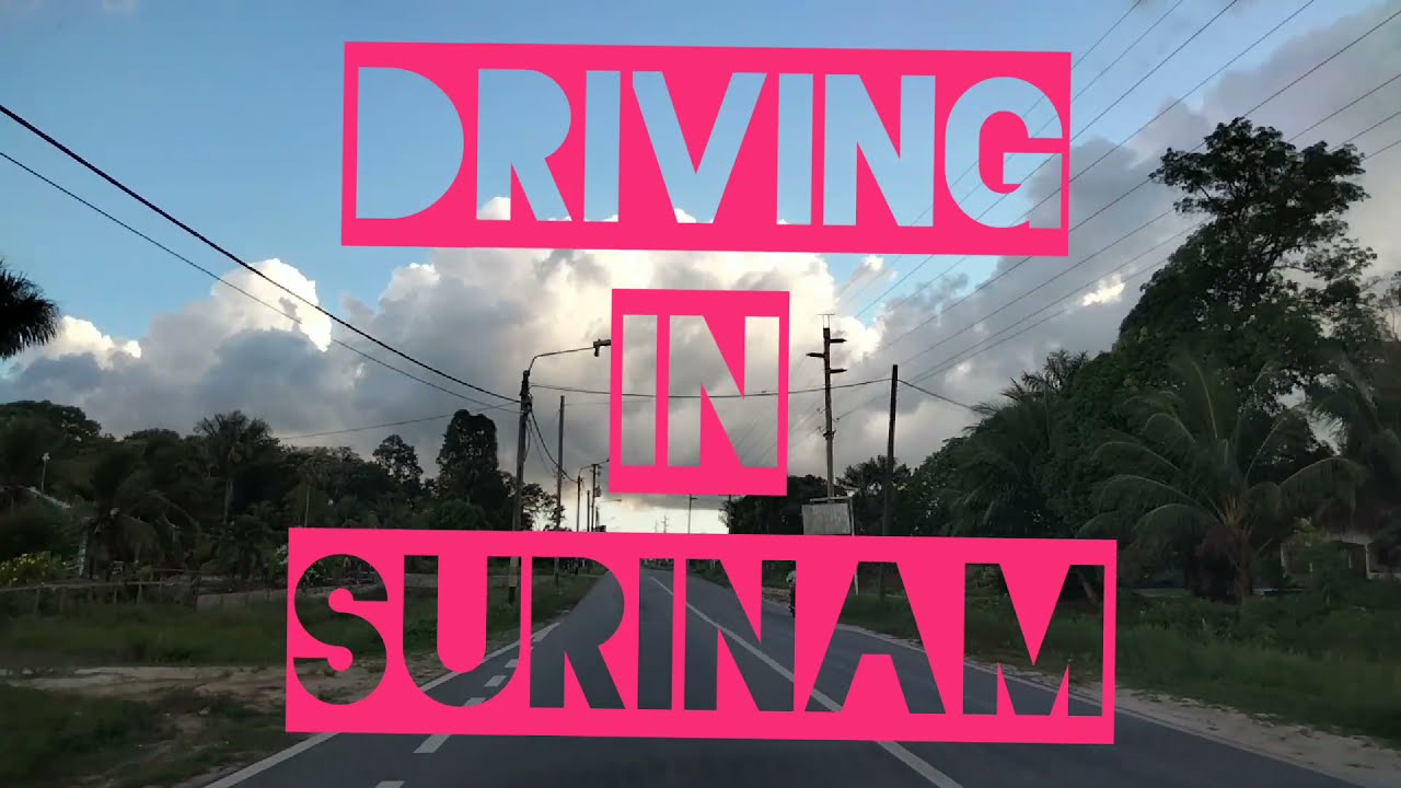 Driving in Surinam,op weg naar de luchthaven,Arrival at JAP Airport.