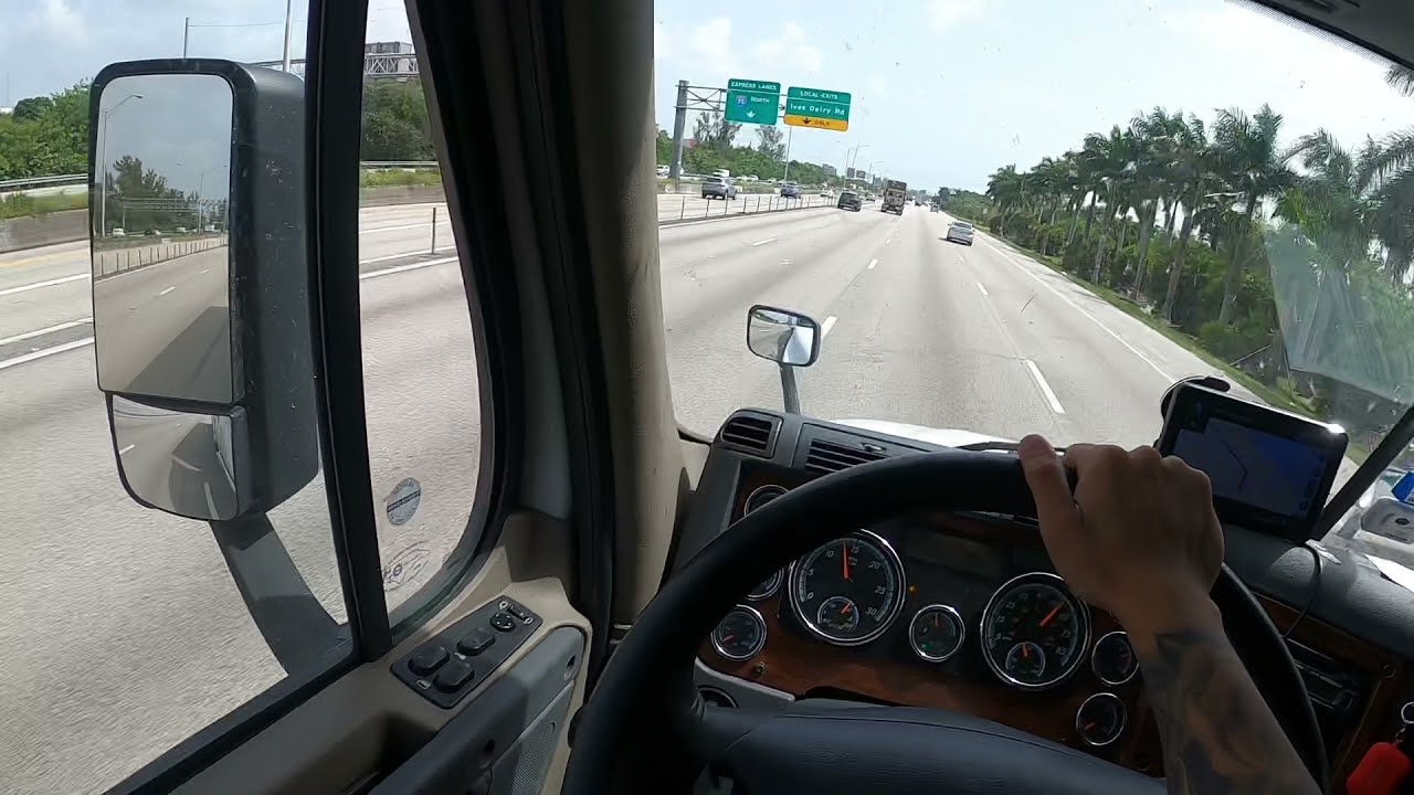 POV Truck Driving Through The East Coast