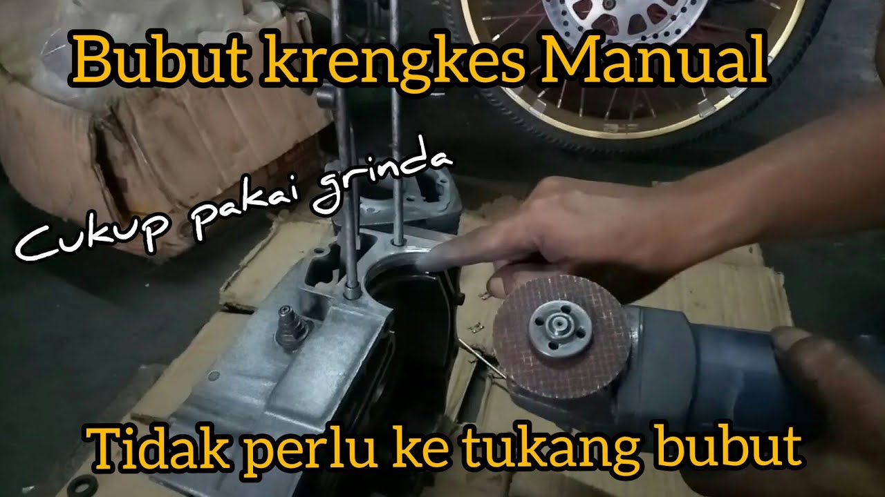 Bubut krengkes GL CB cara manual pakai gerinda