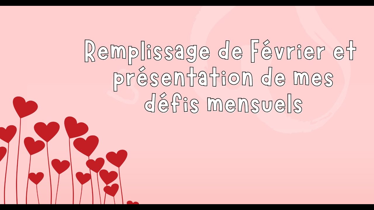 Remplissage de février et présentation de mes défis mensuels