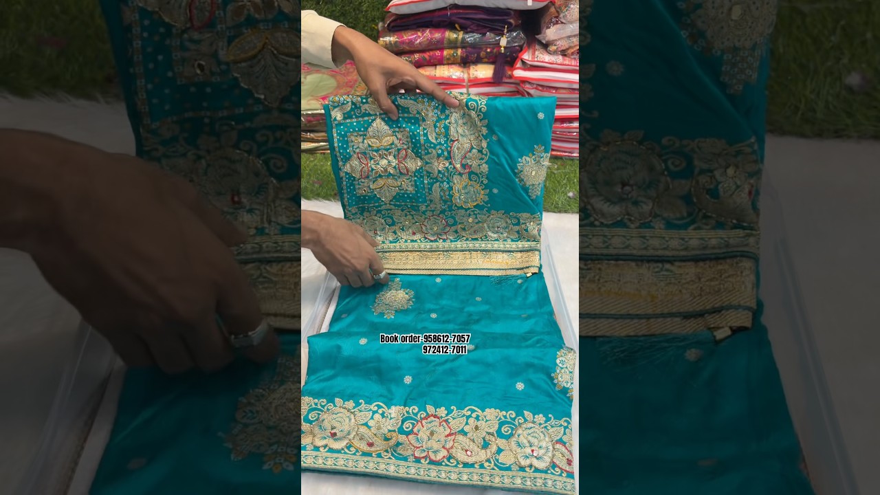 A very beautiful pure dola silk sky colour Sarees #trending #new #saree #reels #viral #viral #fancy