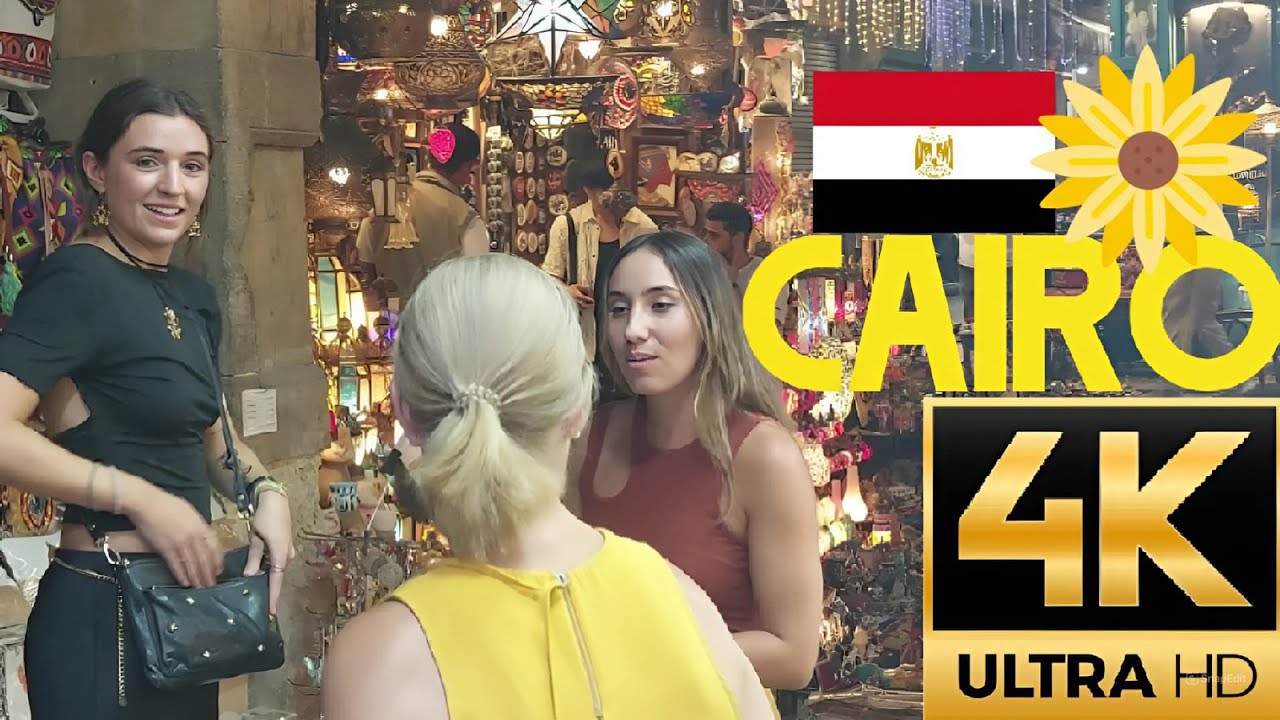 🇪🇬 CAIRO EGYPT, WALKING TOUR, KHAN EL-KHALILI BAZAAR, CAIRO CITY WALK, 4K60FPS 