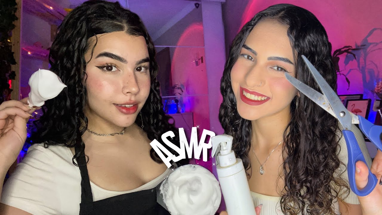 💈ASMR: BARBEARIA EM DOSE DUPLA | CORTE DE CABELO E BARBA - ft. @brininhaasmr