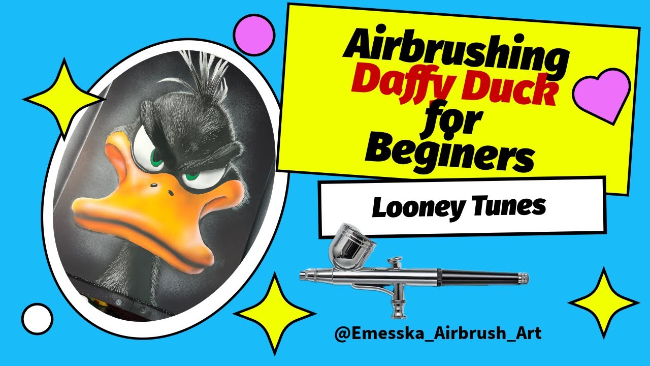 Speed Painting Daffy Duck with an Airbrush | Timelapse Tutorial | #airbrushart #looneytunes 