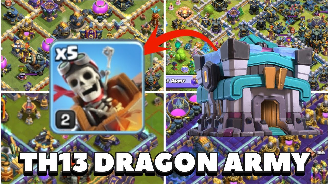 Updated War Army ! Dragon Rider Th13 Attack Strategy  / Best War Attack Strategy CoC / 011
