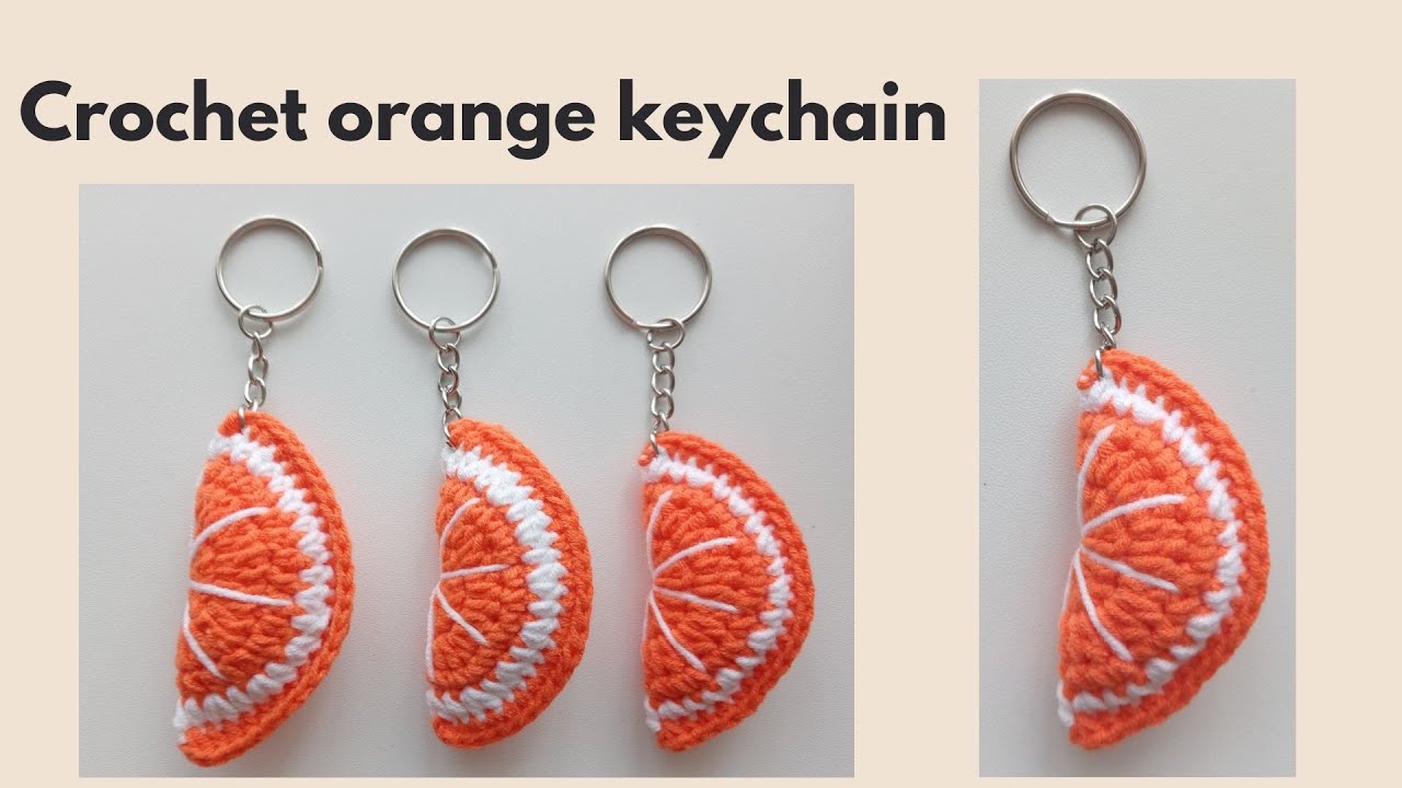 Crochet orange keychain
