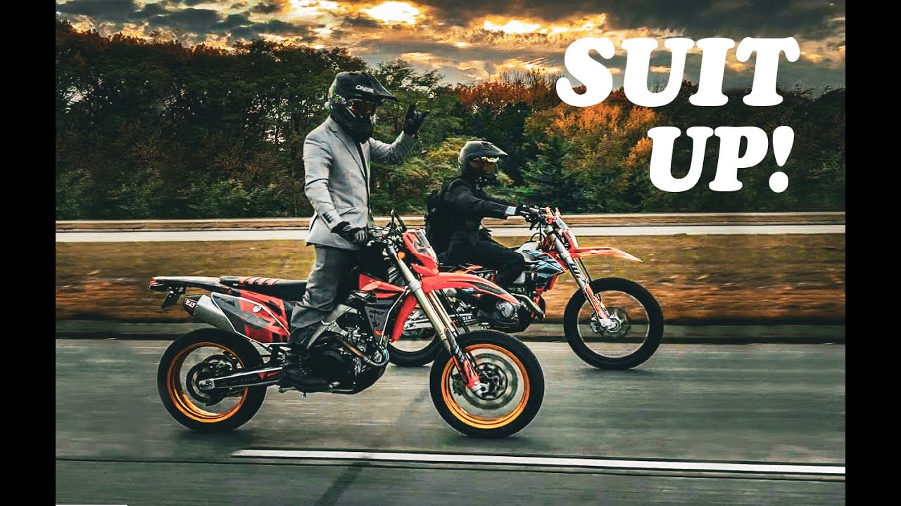 Suits and Sumos | Supermoto fall ride | KTM 500 and Honda 450