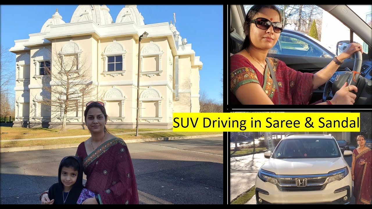 SUV Driving in Saree & Sandal