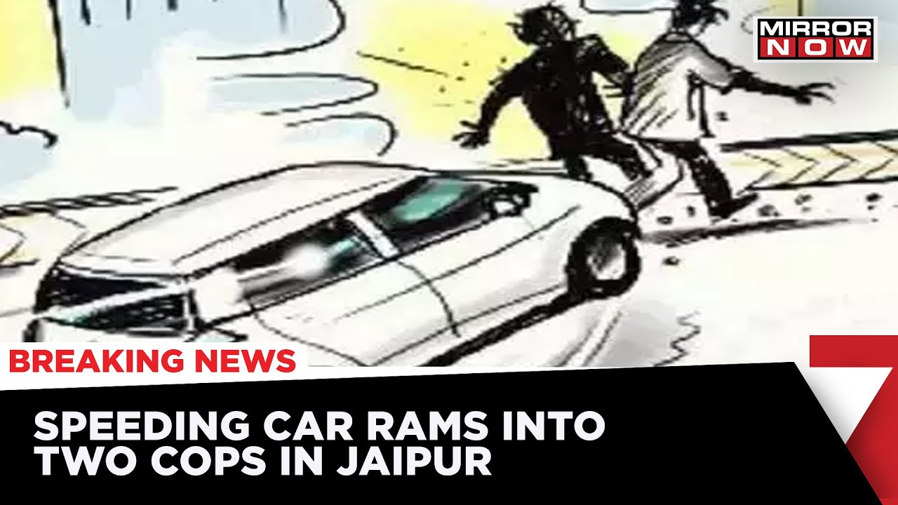 Over Speeding Car Rams Into Two Cops In Jaipur, Hit And Run Caught On Camera