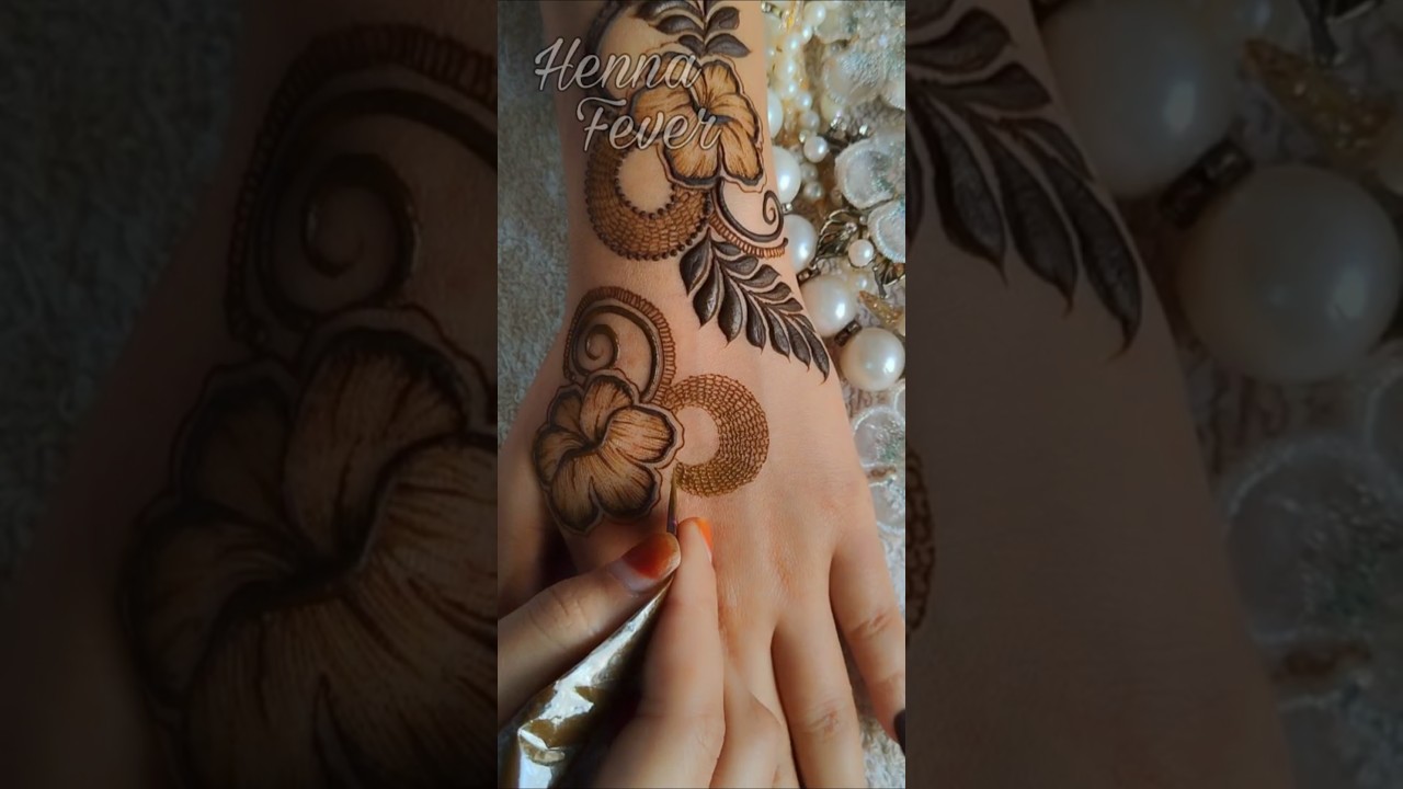 Hibiscus Floral Mehndi Henna Design 🤎Beautiful Gulf Dubai Mehandi 2025 #mehndi #henna #floral #dubai