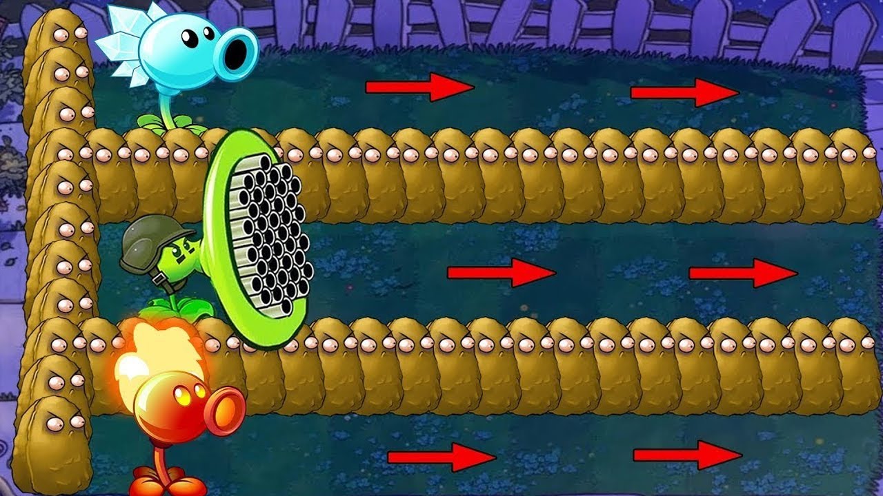 Pea Fire Gatling pea & Snow pea vs All Zombie | Plants vs Zombies