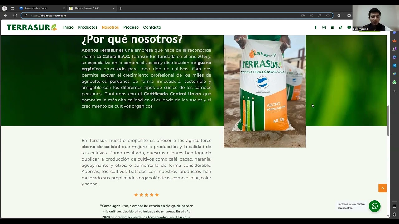 Presentación Abonos Terrasur al programa Neest Peru Open Call