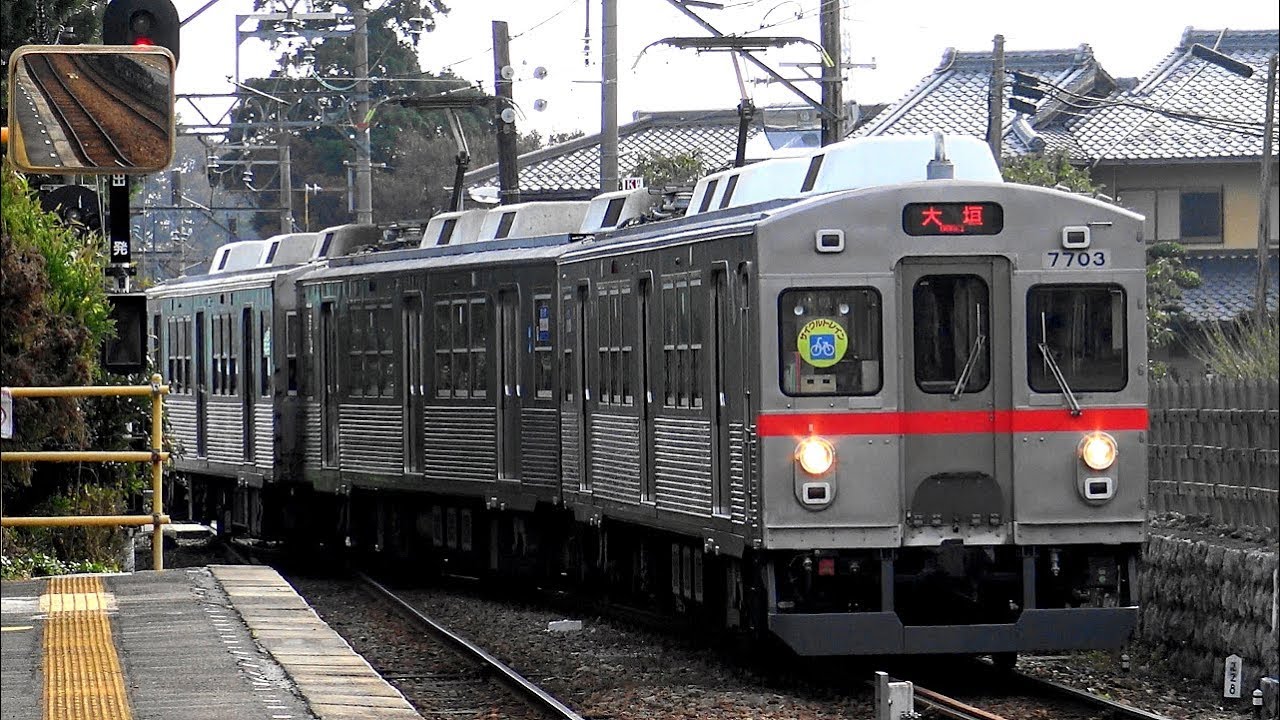 【4K】響くVVVFサウンド! 養老鉄道7700系(東洋GTO-VVVF)、600系・610系(抵抗制御)到着・発車シーン集+7700系TQ03編成 車内映像付き走行音 2019.11
