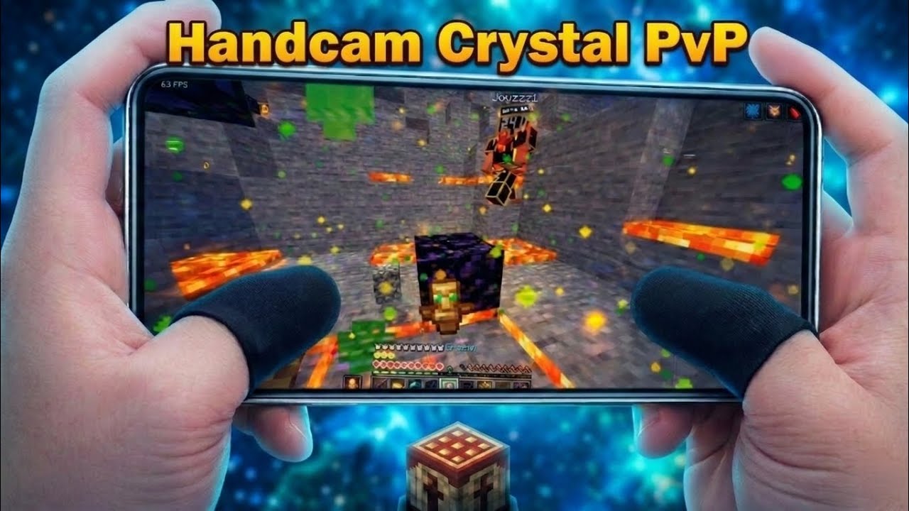 Finally! My Handcam Crystal PvP on PojavLauncher is Here!🔥 | pojavlauncher/mojo #minecraft #handcam