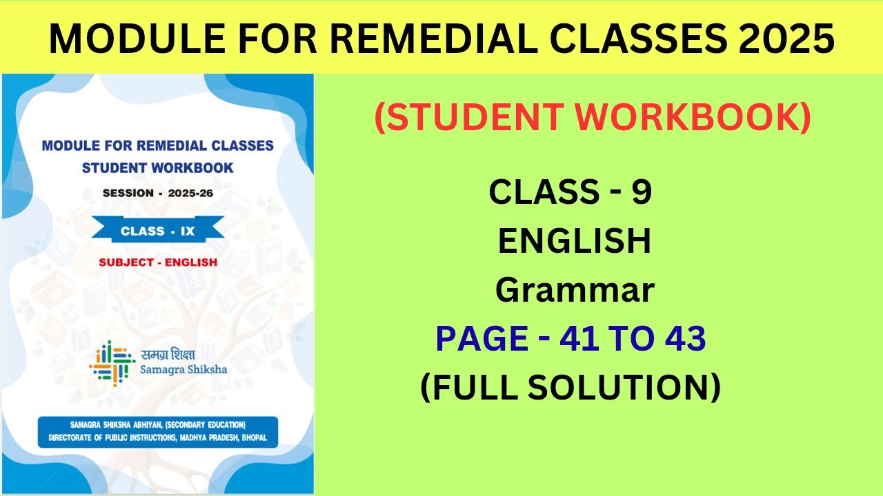 निदानात्मक मॉड्यूल कक्षा 9 अंग्रेजी 2025-26 | Remedial module class 9 English page 41 to 43