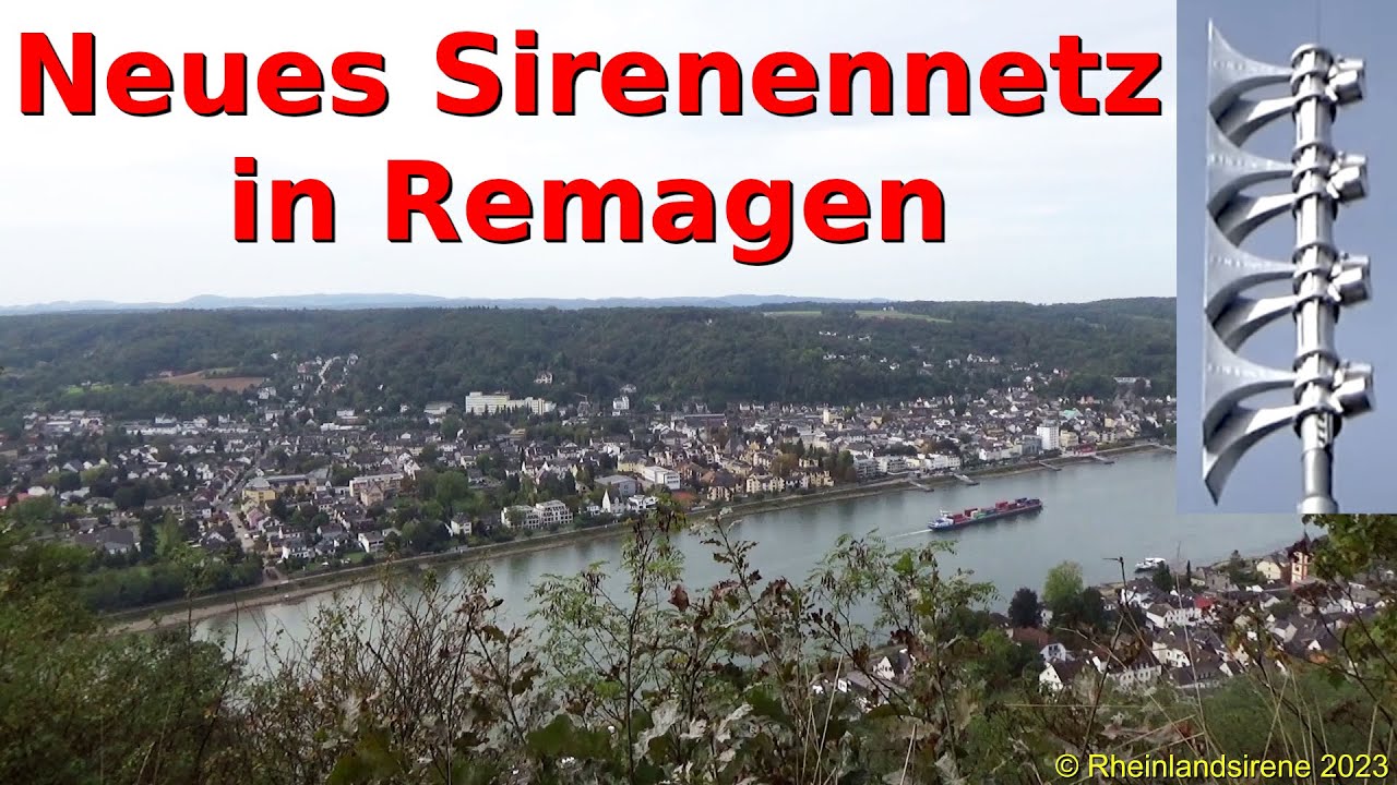 Probealarm der neuen HELIN-Sirenen in Remagen | Sirenenprobe mit Rheinblick