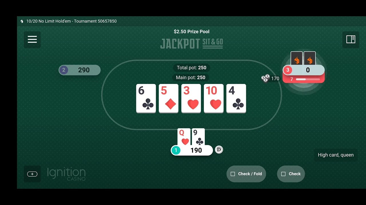 Ignition Casino's $.5 Jackpot Sit n Go!