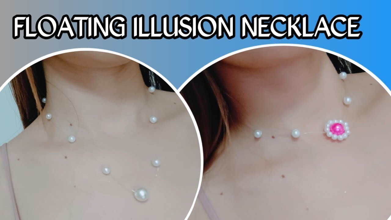 HOW TO MAKE SIMPLE ILLUSION PEARL NECKLACE/DIY FLOATING NECKLACE